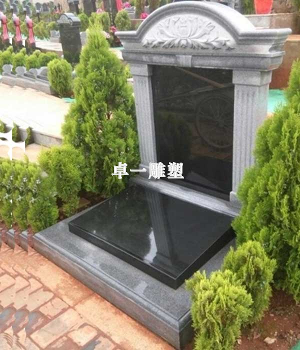单穴石雕墓碑